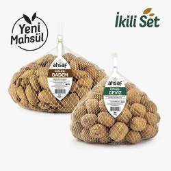 Ahsaf - Kabuklu Badem 1 Kg File - Kabuklu Yerli Ceviz (Jumbo/Large) 1 Kg