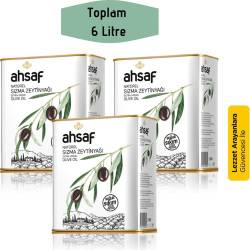Ahsaf - Ahsaf Soğuk Sıkım Natürel Sızma Zeytinyağı 2L-Teneke ( 3'lü Ekonomik Paket )