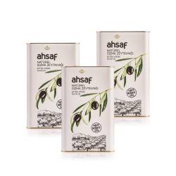 Ahsaf - Ahsaf Soğuk Sıkım Natürel Sızma Zeytinyağı 3L-Teneke (3'lü Ekonomik Paket)