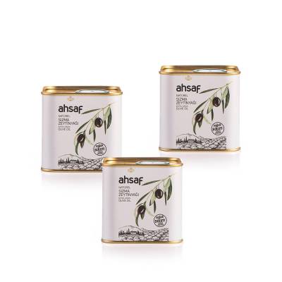 Ahsaf Soğuk Sıkım Natürel Sızma Zeytinyağı 500 ml-Teneke ( 3'lü Ekonomik Paket )