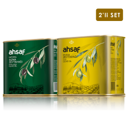 Ahsaf - Natürel Sızma Zeytinyağı 500 ml -Teneke + Riviera Zeytinyağı 500 ml -Teneke (2'li Ekonomik Paket)