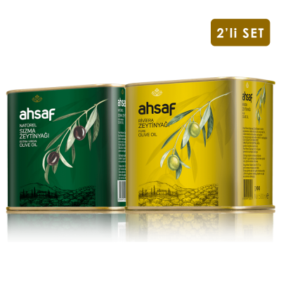 Natürel Sızma Zeytinyağı 500 ml -Teneke + Riviera Zeytinyağı 500 ml -Teneke (2'li Ekonomik Paket)