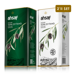Ahsaf - Natürel Sızma Zeytinyağı 5L -Teneke + Soğuk Sıkım Natürel Sızma Zeytinyağı 5L -Teneke (2'li Ekonomik Paket)