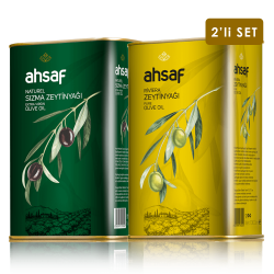 Ahsaf - Riviera Zeytinyağı 1L Teneke + Natürel Sızma Zeytinyağı 1L Teneke ( 2'li Ekonomik Paket )
