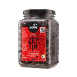 Şems - Şems Süper Özel Siyah Zeytin 1000 Gr - Cam 291-320 Kalibre