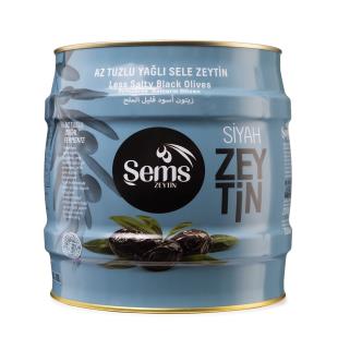 Şems Yağlı Siyah Sele Zeytin 2 Kg -261-290 Kalibre (6'lı Ekonomik Paket)