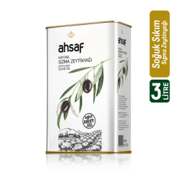 Ahsaf - Soğuk Sıkım Natürel Sızma Zeytinyağı 3L -Teneke