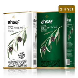 Ahsaf - Soğuk Sıkım Zeytinyağı 1L -Teneke + Natürel Sızma Zeytinyağı 1L -Teneke (2'li Ekonomik Paket)