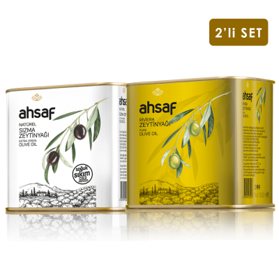 Soğuk Sıkım Zeytinyağı 500 ml Teneke + Riviera Zeytinyağı 500 ml Teneke (2'li Ekonomik Paket)